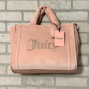 Juicy Couture Velour Pink Diamond Extra Spender Tote NWT
